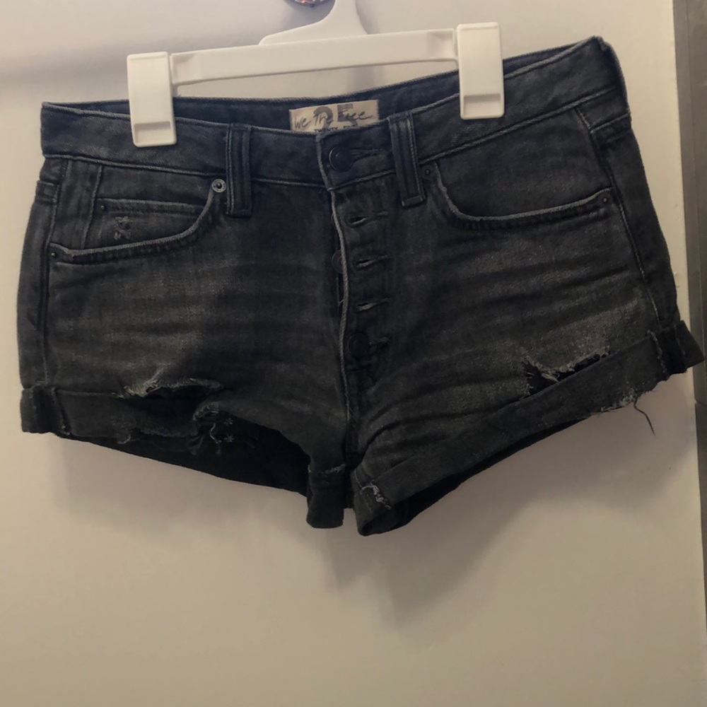Free People Distressed Denim Shorts